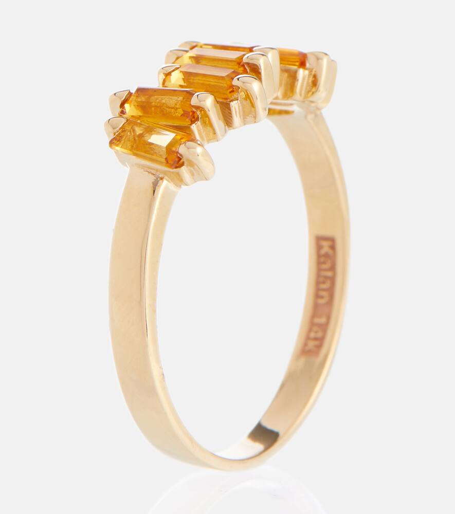 Suzanne Kalan 14kt Gold Ring With Citrine Quartz In Orange
