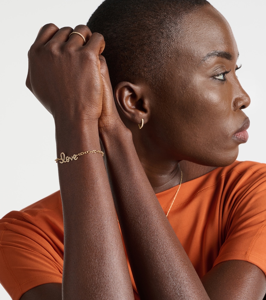 Sydney Evan Love 14kt yellow gold and diamonds chainlink bracelet