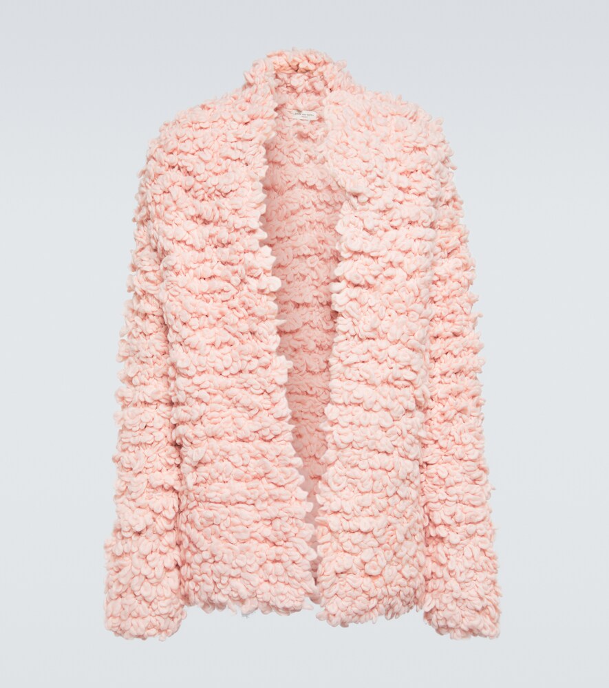 Dries Van Noten Loop-knit Alpaca Wool-Blend Jacket Blush