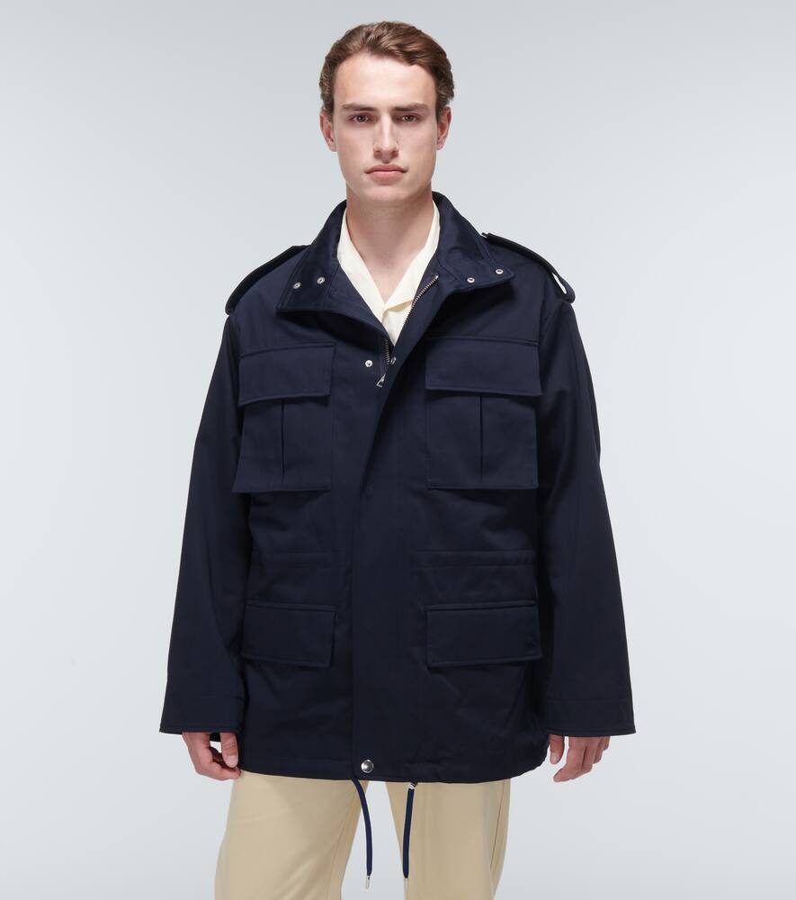 Ami Alexandre Mattiussi Ami Paris Cotton Canvas Mini-parka In Nautic Blue