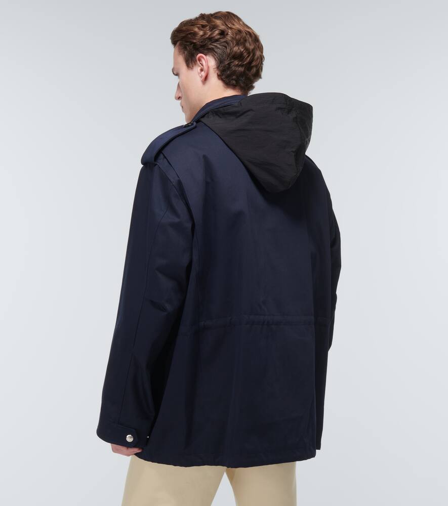 Ami Alexandre Mattiussi Ami Paris Cotton Canvas Mini-parka In Nautic Blue