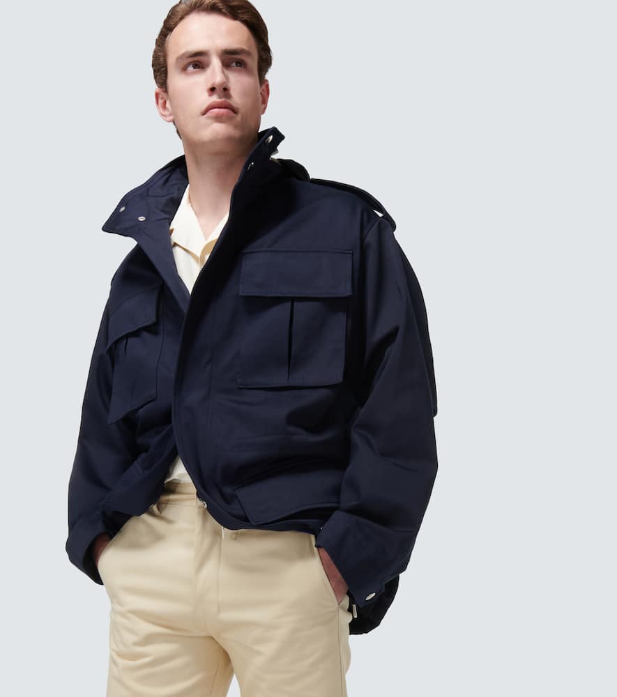 Ami Alexandre Mattiussi Ami Paris Cotton Canvas Mini-parka In Nautic Blue