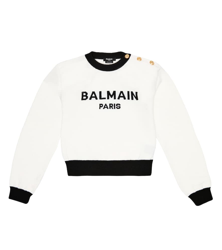 Balmain Kids Logo wool-blend sweater