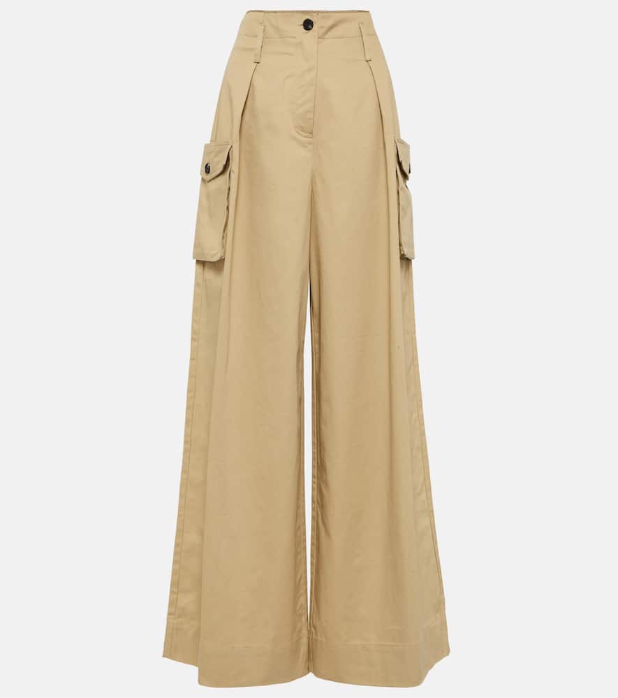 CO Cotton twill wide-leg cargo pants