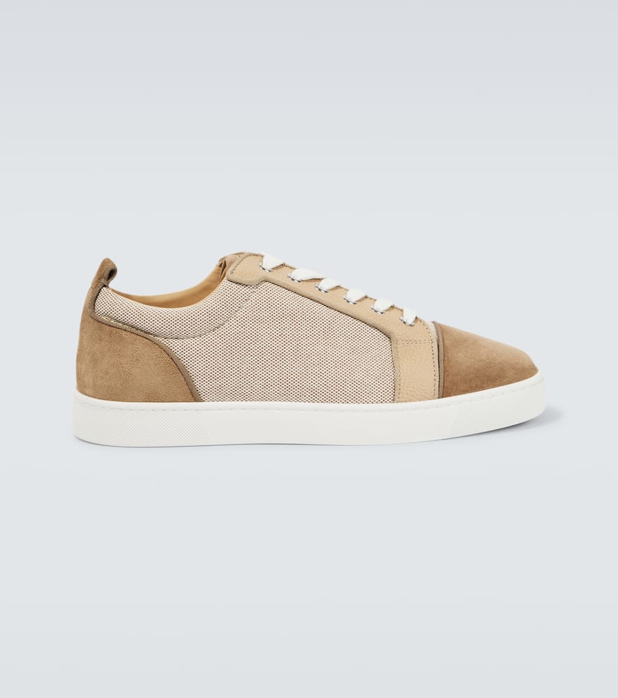 Shop Christian Louboutin Louis Junior Suede Sneakers In Neutrals