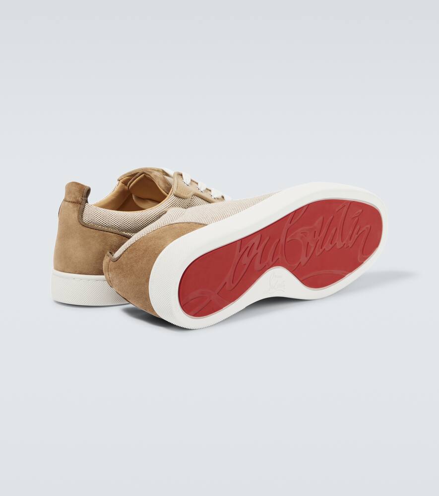 Shop Christian Louboutin Louis Junior Suede Sneakers In Neutrals