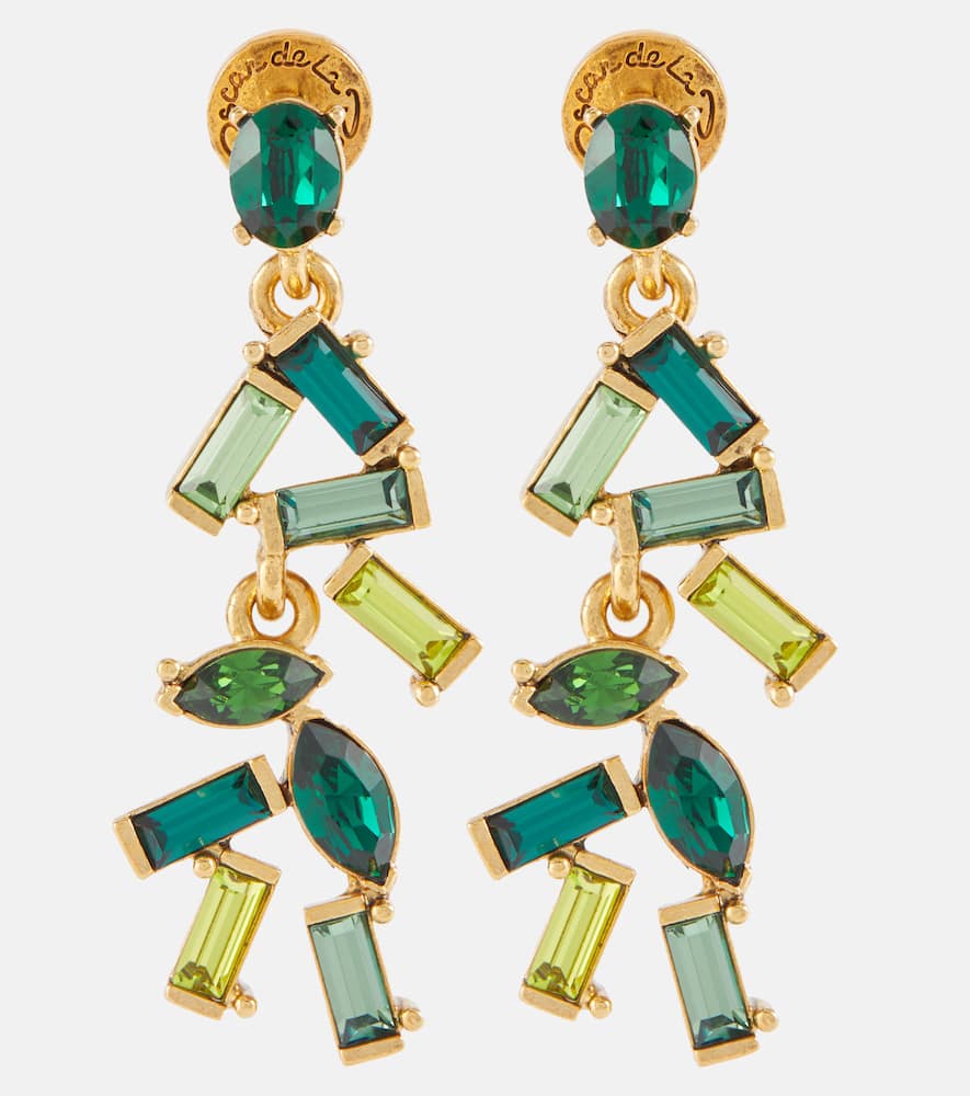 Oscar De La Renta Women's Mini Funfetti Stone Crystal Earrings In Emerald Multi