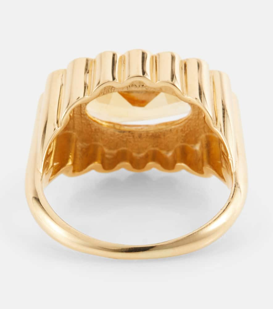 Shop Aliita Margarita Citrino 18kt Yellow Gold Ring In Multicoloured