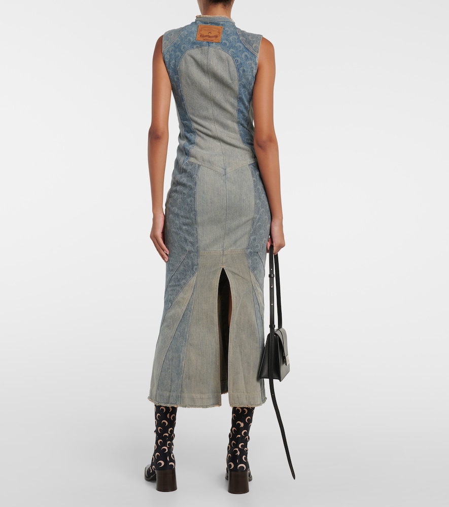 Marine Serre Marine Serre Maxikleid All Over Moon Aus Denim 