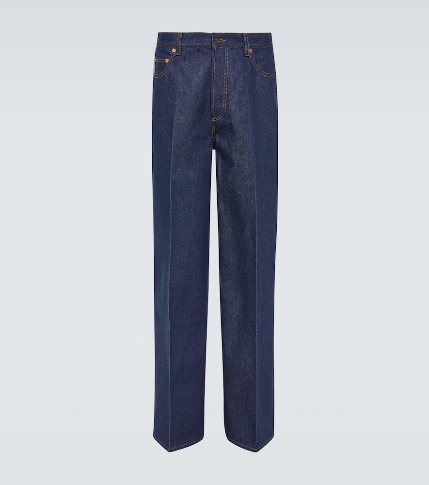 Valentino Denim Trousers With Maison Tailoring Label In Blue