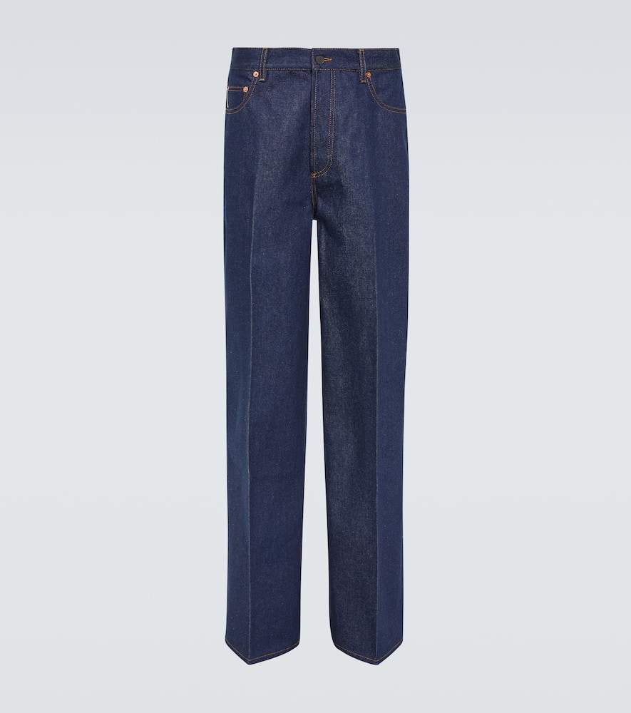 Mid-rise wide-leg jeans