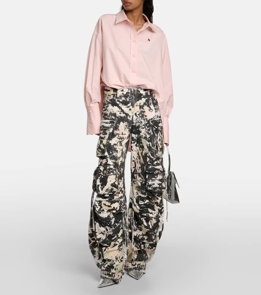 Attico Fern Denim Cargo Trousers In Multicoloured