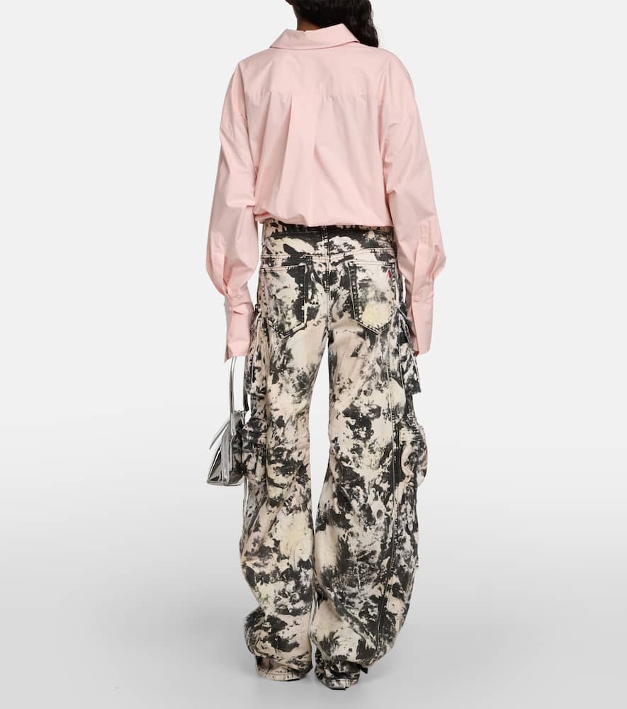 Attico Fern Denim Cargo Trousers In Multicoloured