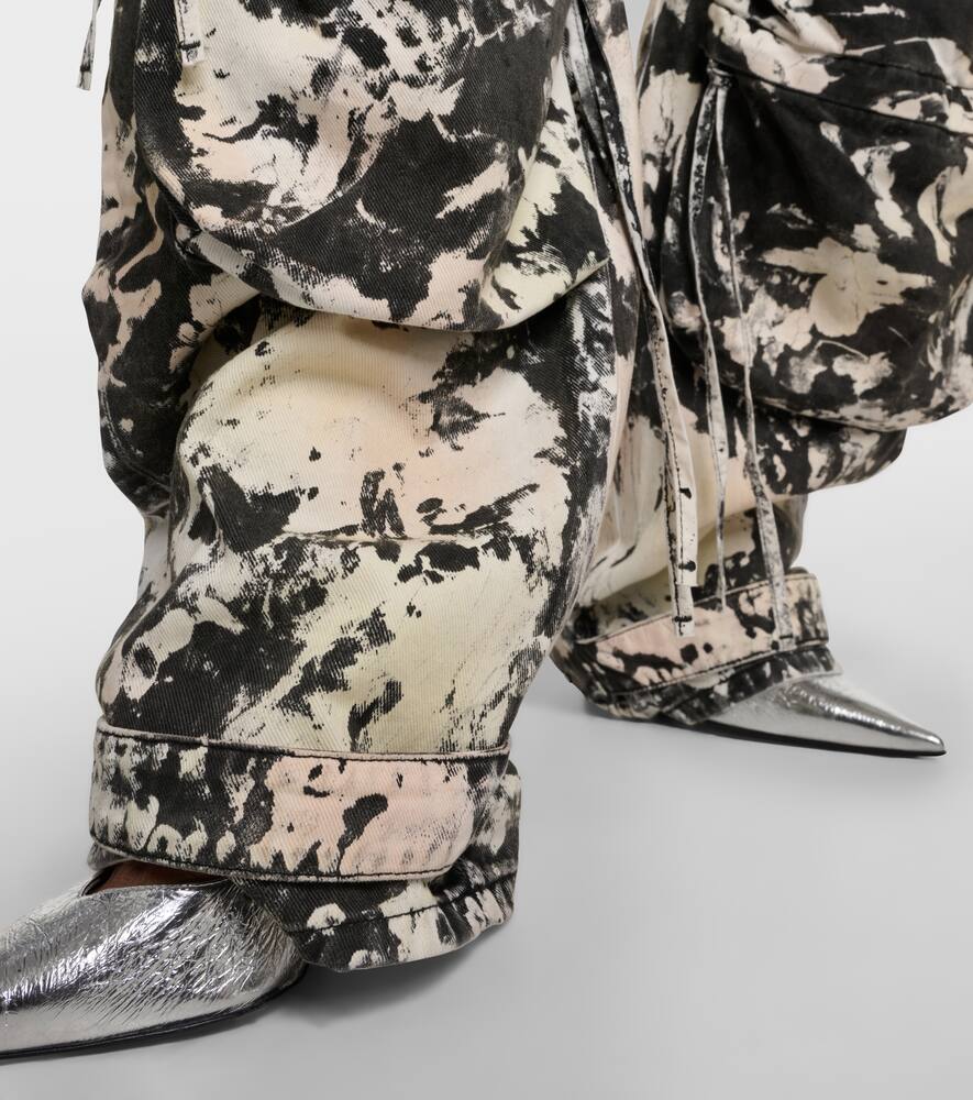 Attico Fern Denim Cargo Trousers In Multicoloured