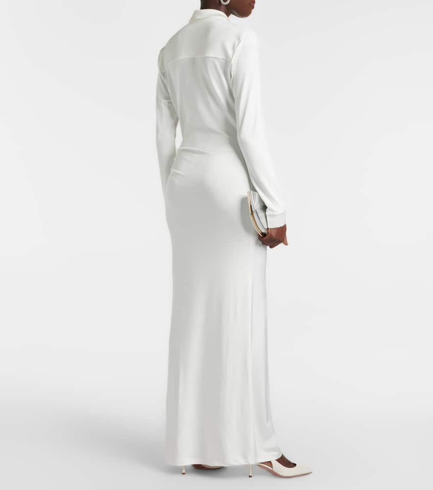 Shop Tove Iana Gathered Jersey Maxi Dress In White