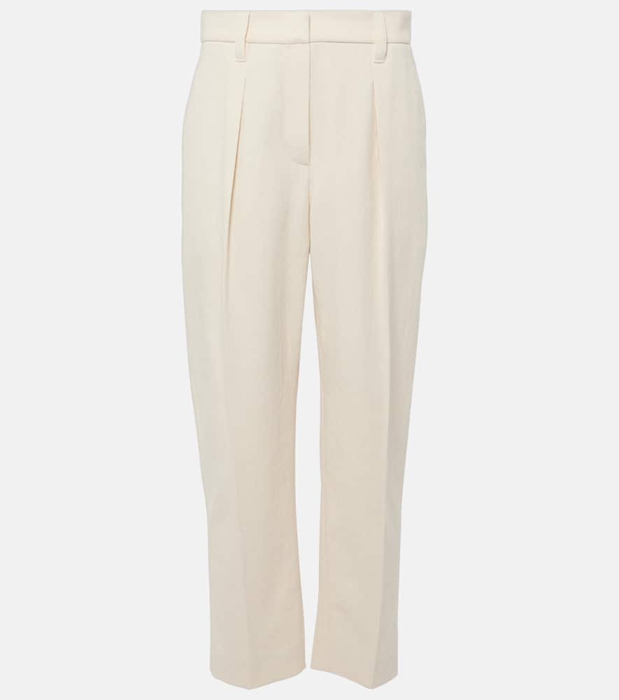 Brunello Cucinelli Gabardine High-rise Straight Pants In Naturale