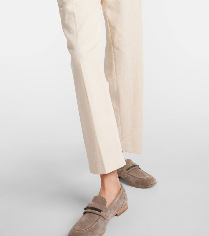 Brunello Cucinelli Gabardine High-rise Straight Pants In Naturale
