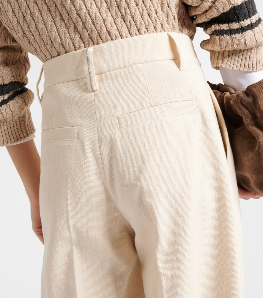 Brunello Cucinelli Gabardine High-rise Straight Pants In Naturale