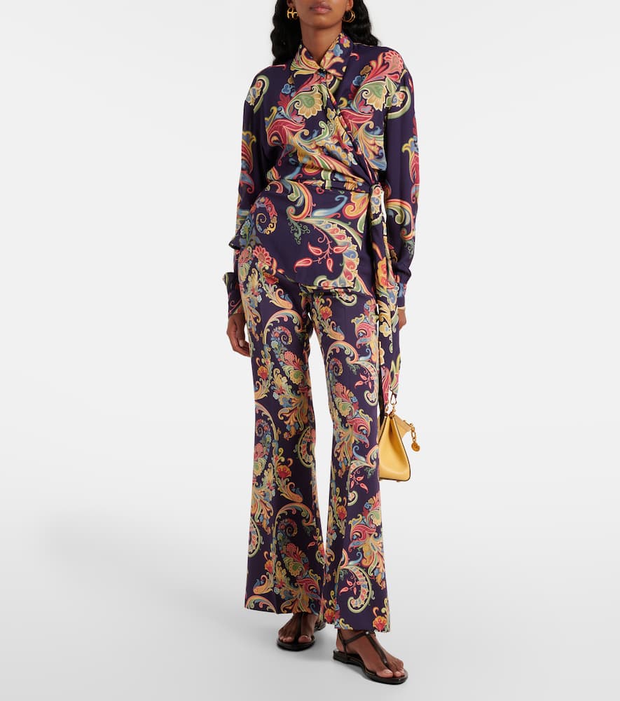 Etro Printed Wrap Top In Multicoloured
