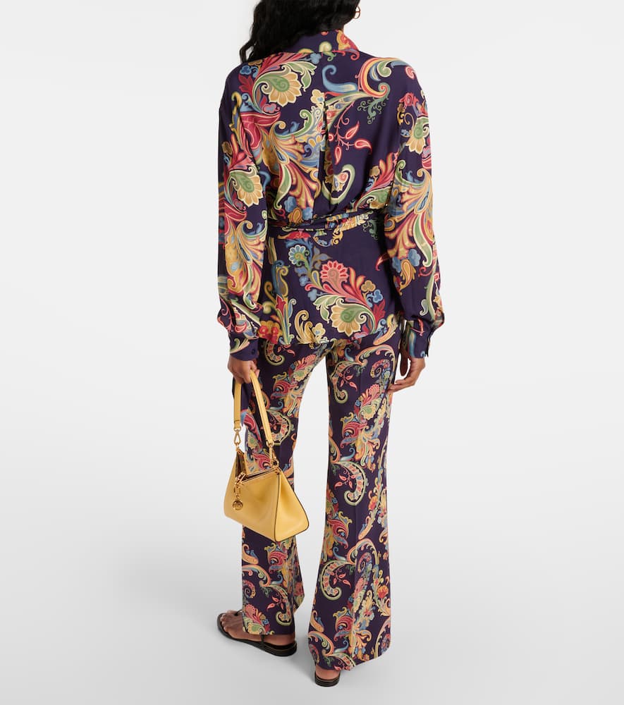 Etro Printed Wrap Top In Multicoloured