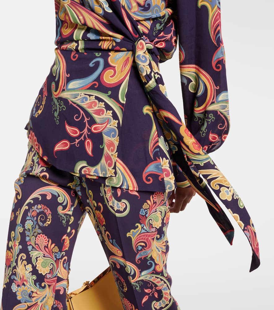 Etro Printed Wrap Top In Multicoloured