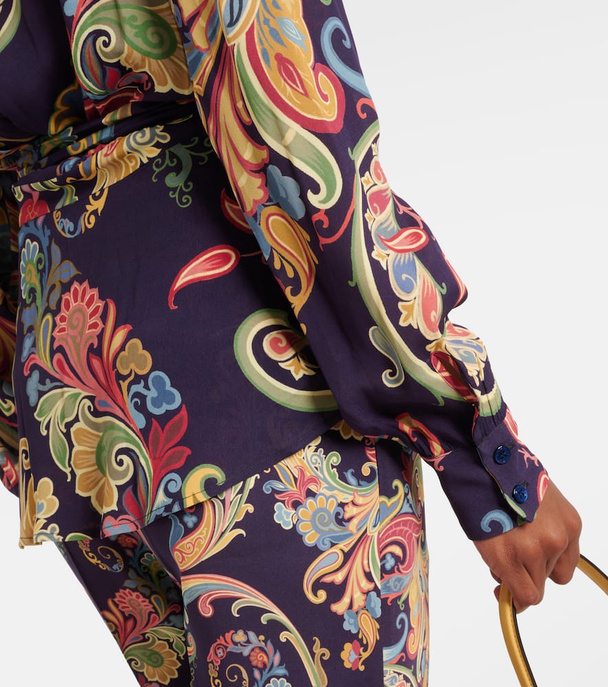 Etro Printed Wrap Top In Multicoloured
