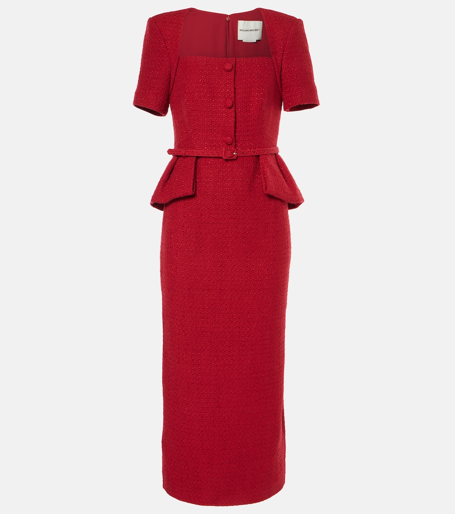 Roland Mouret Women's Red Boucle Midi Dress UK Size 6 - Mytheresa