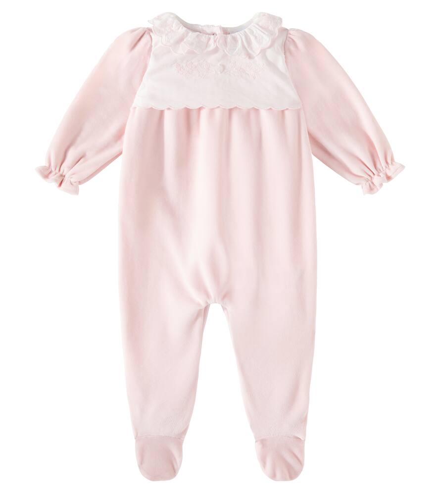 Patachou Baby lace-trimmed cotton-blend onesie