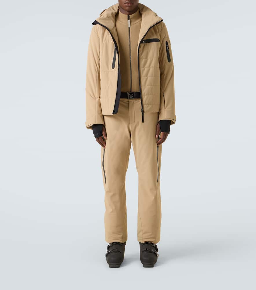 Bogner Dexter Wool And Cashmere Zip-up Sweater In Beige