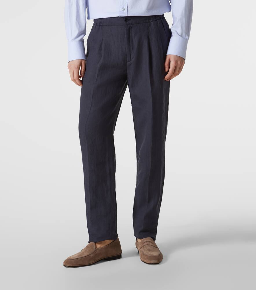 Rubinacci Hose Aus Leinen In Blue