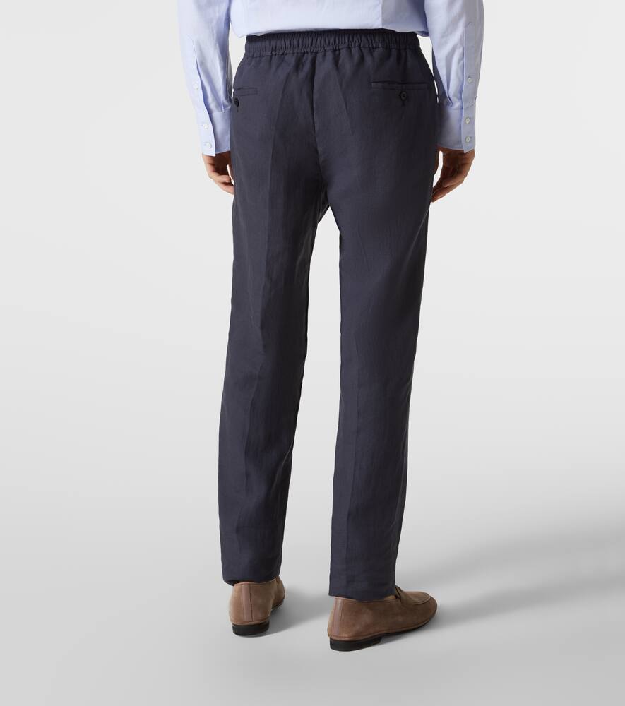 Rubinacci Hose Aus Leinen In Blue