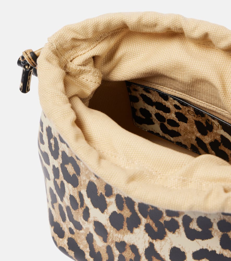 Ganni Bou Leopard-print Bucket Bag In Leopard