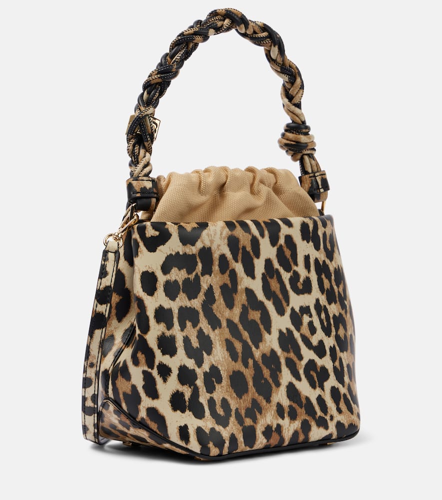 Ganni Bou Leopard-print Bucket Bag In Leopard