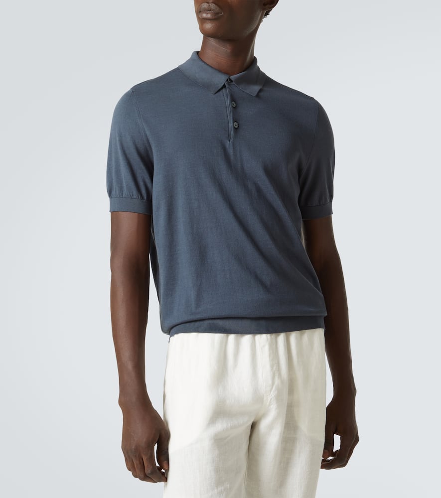 Fedeli Cotton Polo Shirt In Blue