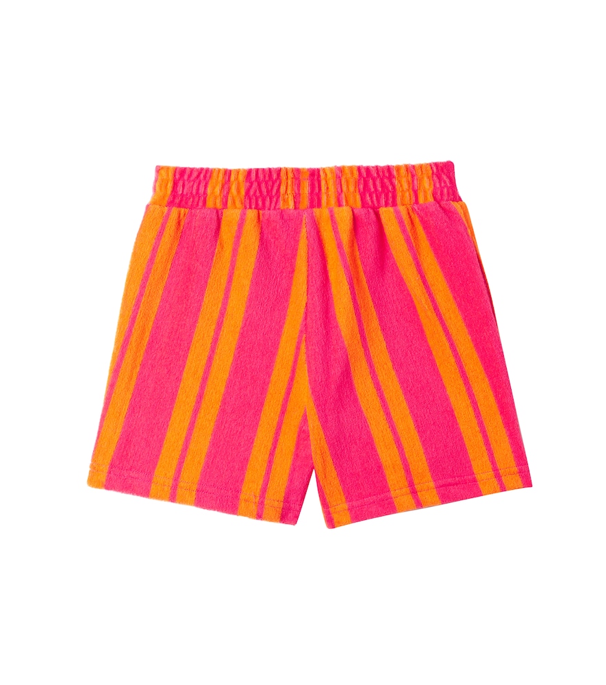 Scotch & Soda Striped Cotton-blend Terry Shorts In Pink