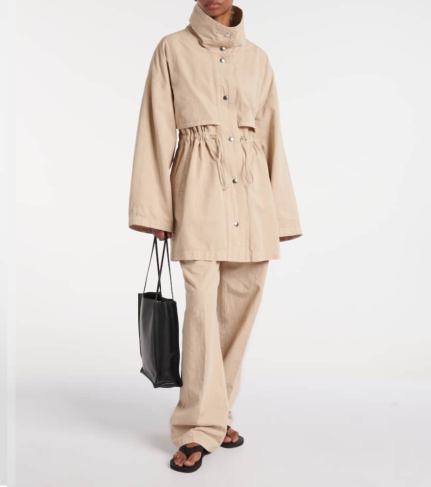 The Row Herbie Cotton And Linen Gabardine Jacket In Beige