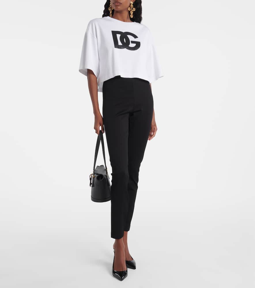 Dolce & Gabbana Logo High-rise Leggings In Black
