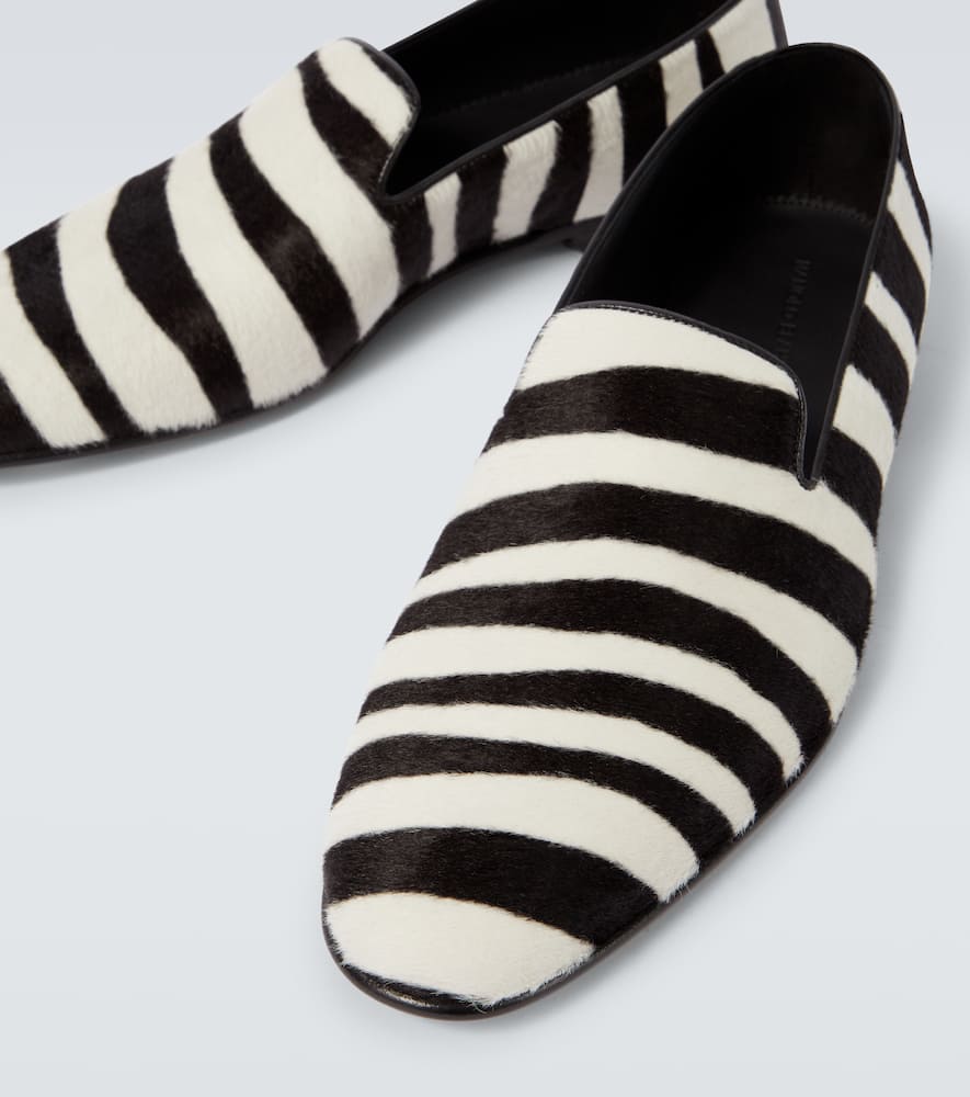 Manolo Blahnik Mario Zebra-print Calf Hair Loafers
