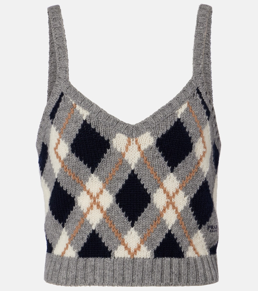 Prada Argyle cashmere crop top