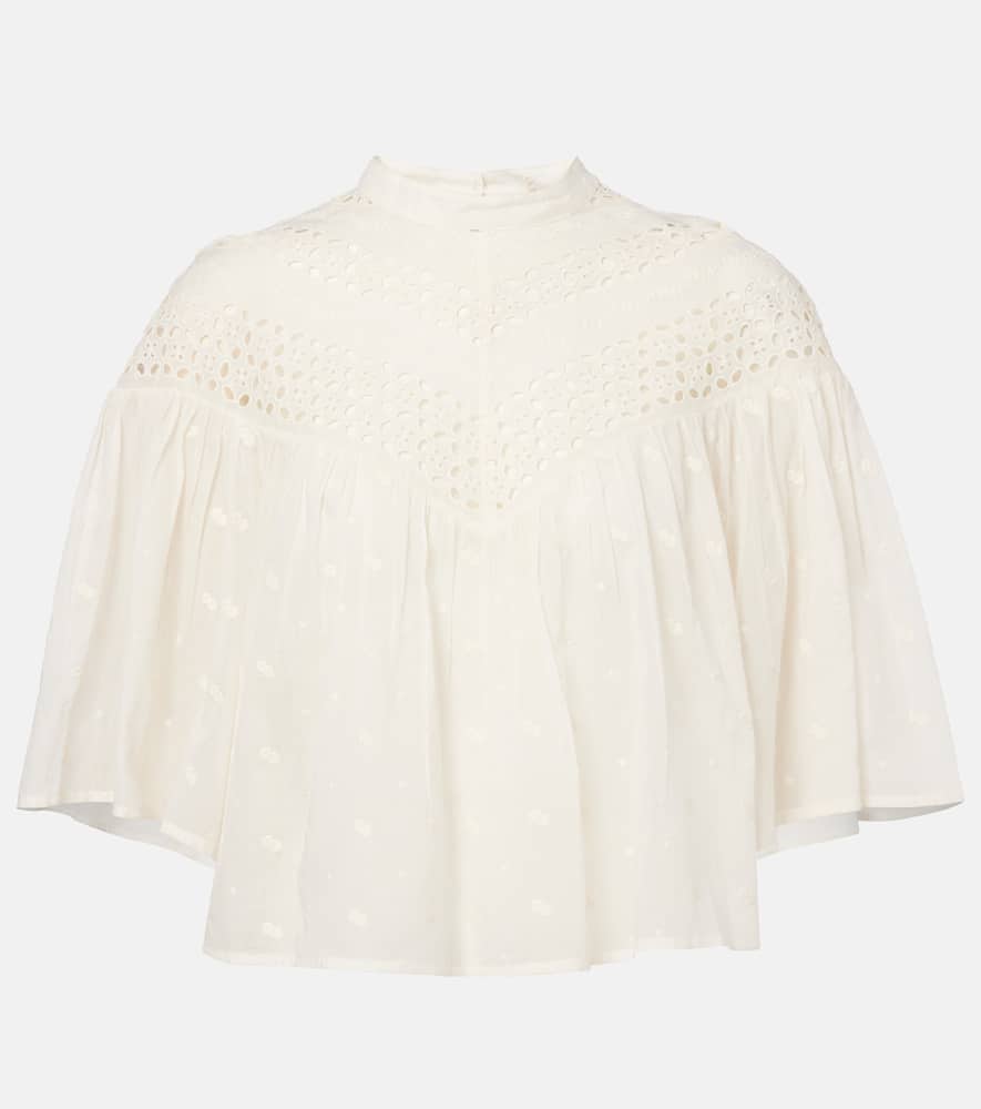 Mikki embroidered cotton voile top