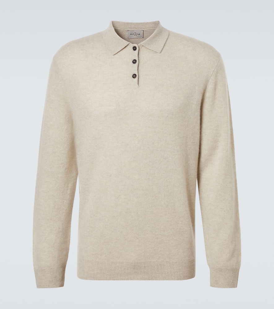 Le Kasha Crete Cashmere Polo Sweater In Neutral