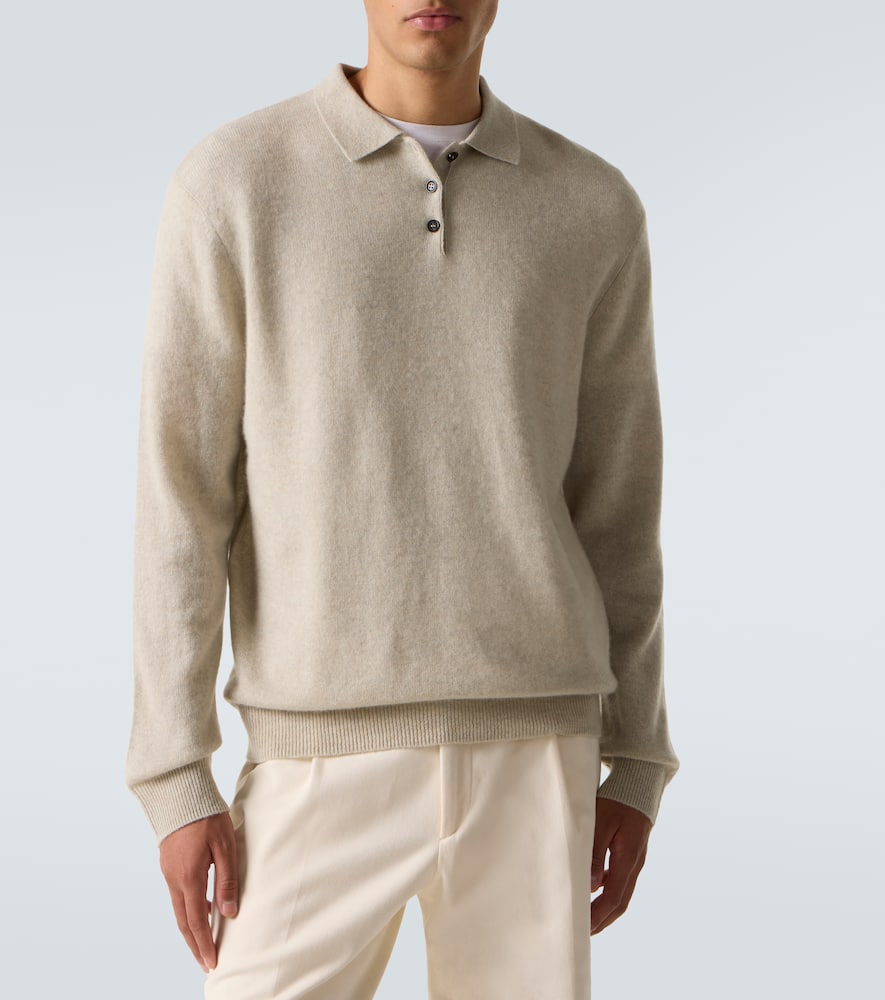 Le Kasha Crete Cashmere Polo Sweater In Neutral