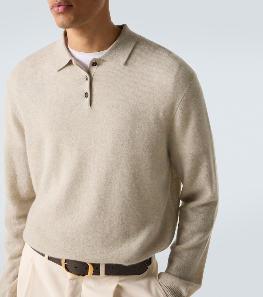 Le Kasha Crete Cashmere Polo Sweater In Neutral