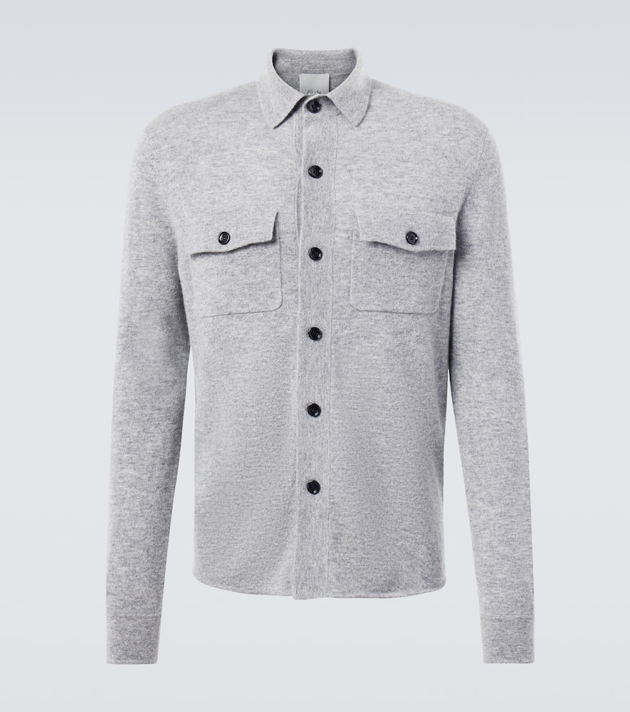 Allude Wool And Cashmere Overshirt In Gray
