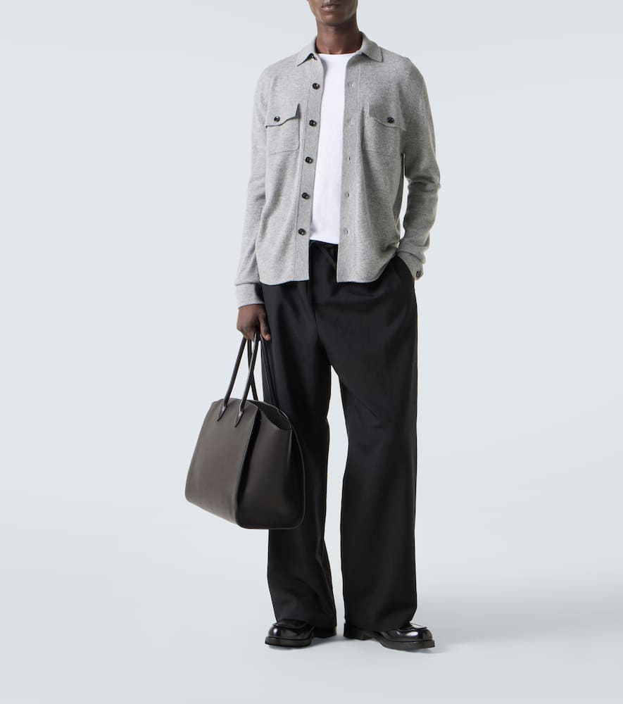 Allude Wool And Cashmere Overshirt In Gray