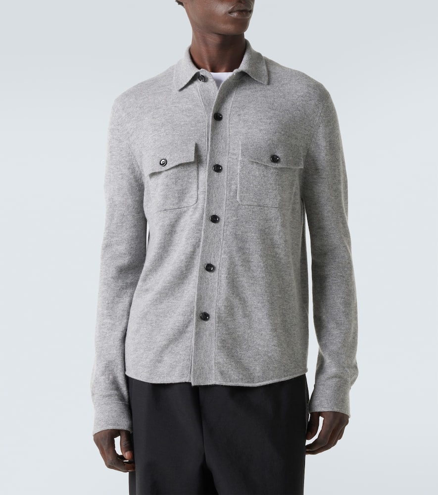 Allude Wool And Cashmere Overshirt In Gray