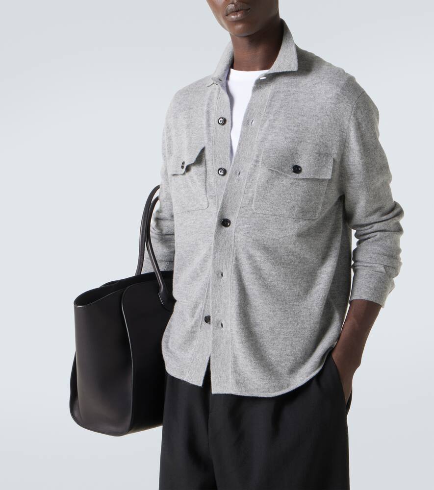 Allude Wool And Cashmere Overshirt In Gray
