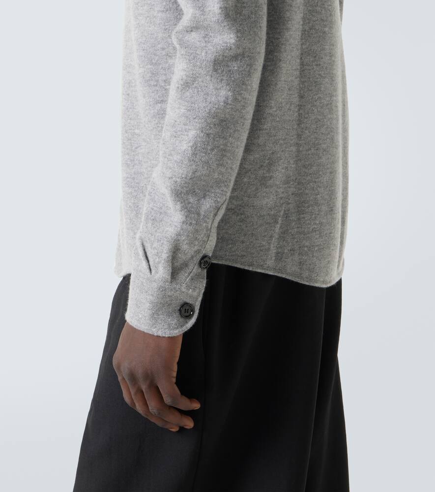 Allude Wool And Cashmere Overshirt In Gray