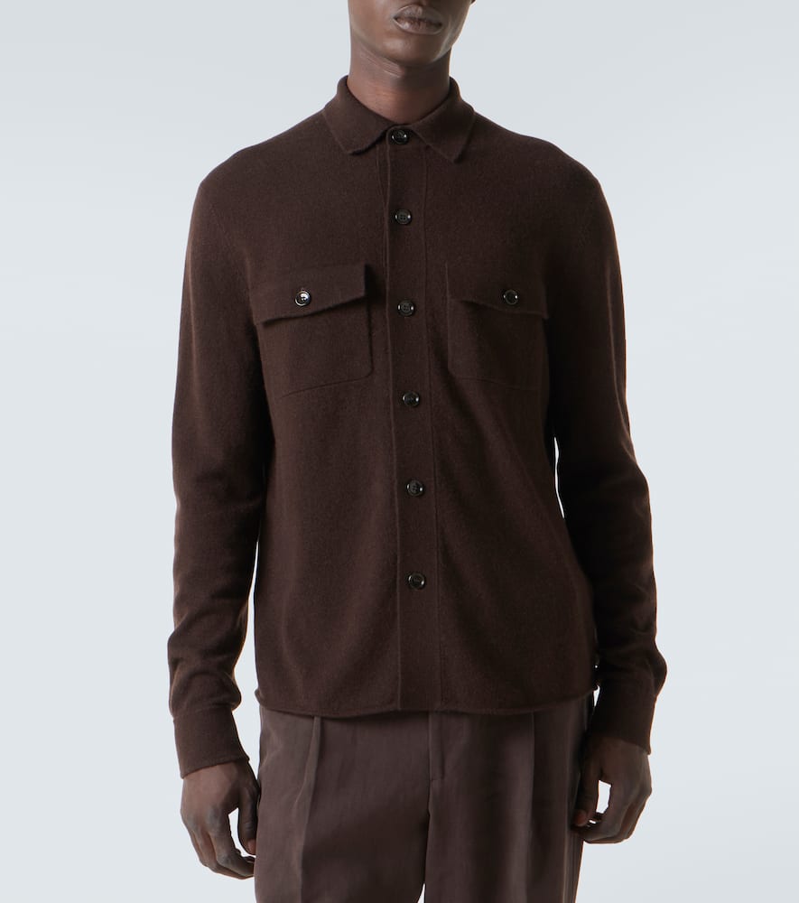 Allude Wool And Cashmere Overshirt In Burgundy