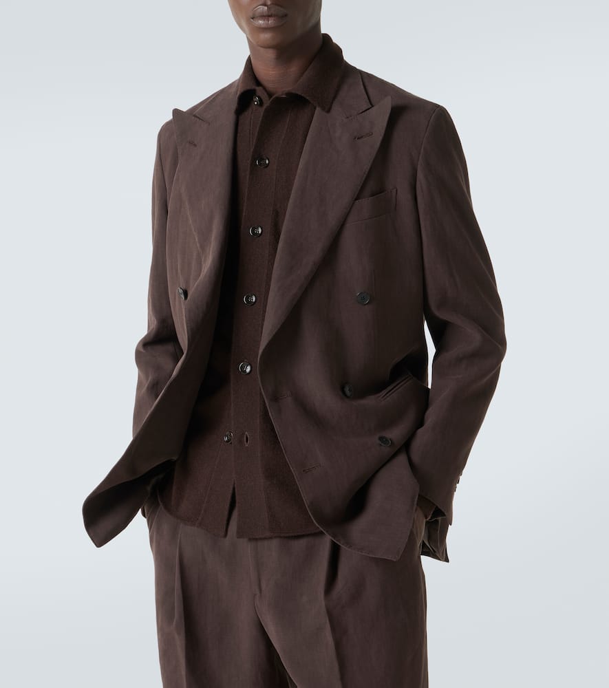 Allude Wool And Cashmere Overshirt In Burgundy